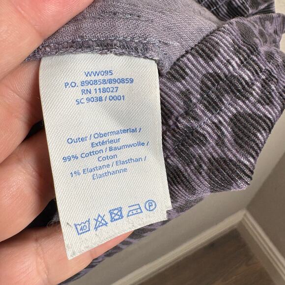 Boden Size 12R Corduroy Heart Prints Shift Mini Dress Purple Half Sleeves - Picture 9 of 9